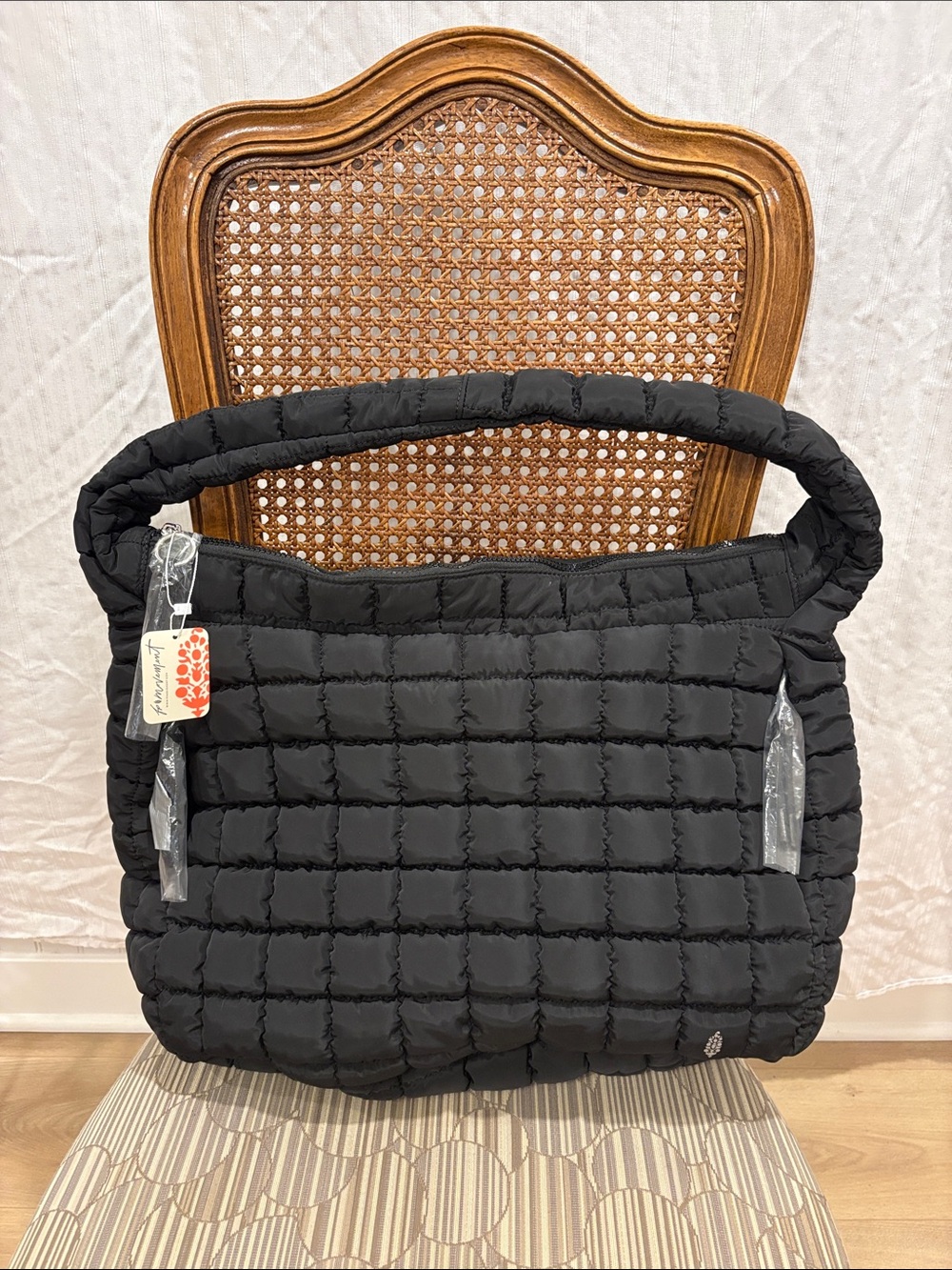 NWT FP Movement by Free People Black Quilted Puffer Shoulder Bag